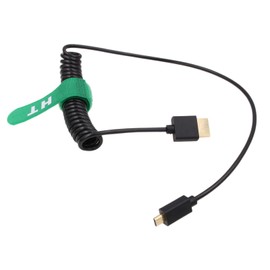 HangTon 4K 60Hz 8K Micro HDMI HDMI 2.1 Coiled Cable for Sony A6400 A7R A7s Canon R5 R6 R7 GH4 S5 Z50 Camera ATOMOS Ninja V Portkeys Monitor Type A D