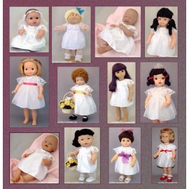 PrillyCharmin White Lace Dress for BRIDES, ANGELS, 1ST COMMUNION - Fit Many Dolls