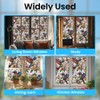 ANATTASOUL Static Window Clings Hummingbird Flowers 1 Sheet Reusable Window