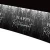 FVABO Retirement Party Decorations Tablecloth, 3Pcs Disposable Silver and Black