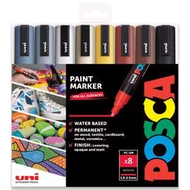 Posca - PC-5M - Paint Marker Art Pens - 1.8-2.5mm - Industrial Tones Set of 8 in Gift Box