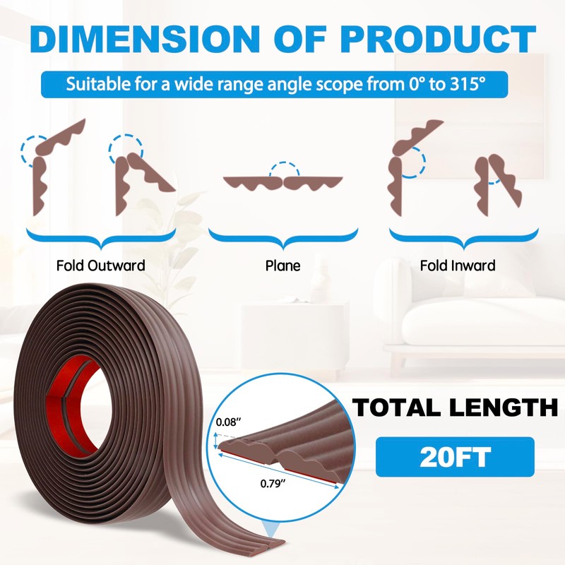 Wall Corner Protector Peel and Stick Corner Trim Molding Flexible