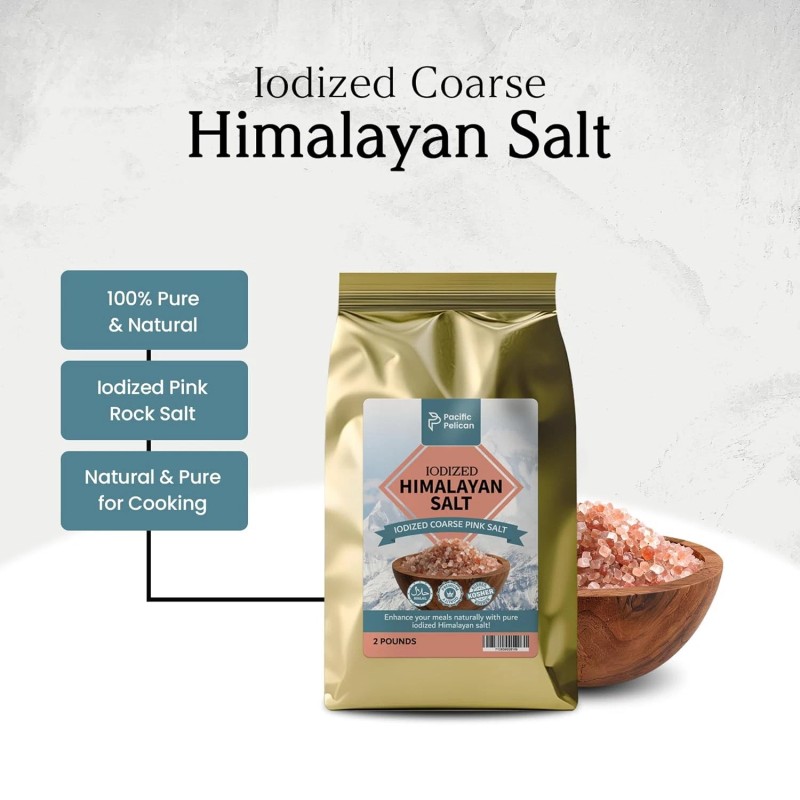 Pacific Pelican Iodized Himalayan Pink Salt | Coarse Grain, 2