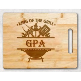 King Of The Grill Cutting Board For Gpa Griller - Grandpa Gift - Gpa's Bbq - Grilling Gift For Men - Fathers Day Cutting Board - Grill Master - Best Gpa Cutting Board