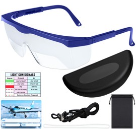 Saysurey Aviation Flight Training Glasses Adjustable View Limiting Goggles Device with Glasses Box and Tag (Blue)