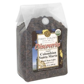 First Colony Discoveries Colombian Santa Marta Light Roast Whole Bean Coffee, 1.5-Pound Bags (Pack of 3)