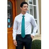 HISDERN Mens Ties Teal Silk Tie and Pocket Square Set