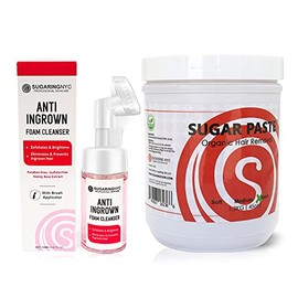 Sugaring NYC Hard Paste for Beginners kit with Anti Ingrown Cleanser w/brush by Sugaring NYC