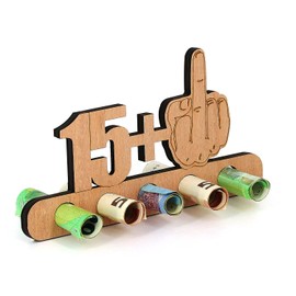 Giftota - Original Funny 16th Birthday Money Gift, Wood - 15 + 1 - Gift for 16th Birthday - Birthday Anniversary - Wooden Gifts - Gifts for Friends, Family