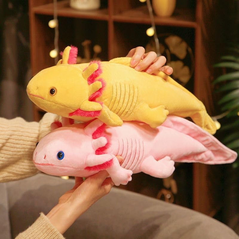 Yellow Axolotl Pillow Decorative Throw Pillow for Bedtime Couch Decor