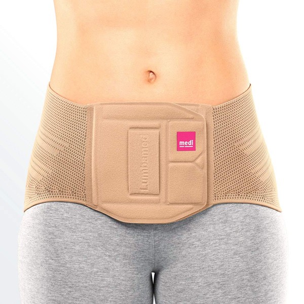 medi Lumbamed Plus Women's Back Brace Sand Size II Orthosis with Back Pad for Stabilising the Lumbar Spine