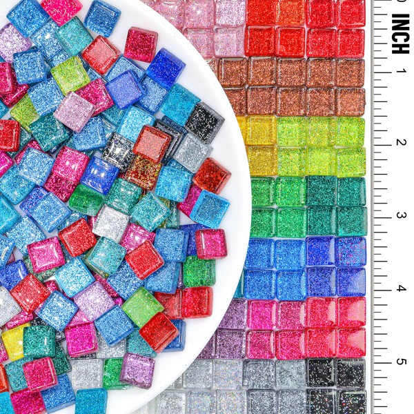 Mosaic Tiles for Crafts Kits: LATIIZ Bulk 260 Pieces Sparkly