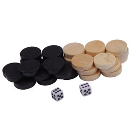 BAFOVY Juego de Mesa, 32 Piezas de Damas de con Piezas de Backgammon y Negro de 19 Mm, Fichas de Juego de Ajedrez Apilables para Viajes en Interiores y Exteriores Todas Las Edades