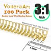 3:1 Pitch Double Loop Binding Wires, YolieraArt 100 Pack Spiral