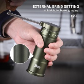 Bincoo Manual Coffee Grinder Manual Foldable Handle– Espresso Hand Coffee Grinder Burr,Compact and Portable for Home/Travel/Camping(Green)