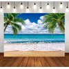LYCGS 7X5ft Summer Backdrop Tropical Beach Background Blue Sea Backdrop