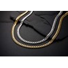 Herringbone Pere Valentino Natural Diamond Magnetic Necklace (Platinum, Medium)