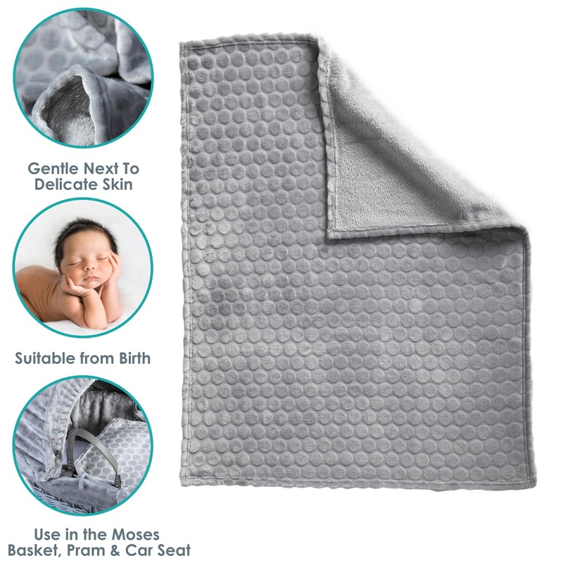 Clair de Lune Marshmallow Soft Baby Pram Blanket 90 x