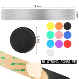 LAOJU Magnettafel, Pinnwand Board 5 Stück Edelstahl Memo Board Starke Selbstklebende Magnetische Pinnwandstreifen mit 10 Magnetknöpfen für Büro Küche Wohnung Kalender Fotos