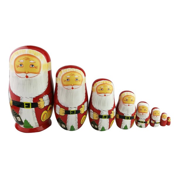 Winterworm 8pcs Cutie Lovely Santa Claus Nesting Dolls Matryoshka Madness Russian Doll Popular Handmade Kids Girl Toy