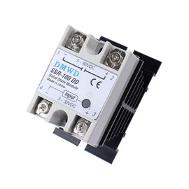 SSR-100DD Solid State Relay DC to DC (Input 3-32V DC Output 5-60V DC) with Heat Sink, 100A