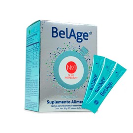 BelAge Sanki - Suplemento Alimenticio con Postbiticos de Olivo y Romero, Antioxidante, 27 Sobres, sabor Lima Limn, Gluten Free                        