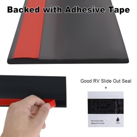 3 Inch RV Slide Seal, Weather Stripping Wiper Seals with Adhesive Tape 20 Ft Truck Black Rubber Stripping for Keeping Out Noise and Weather, Camper Seal