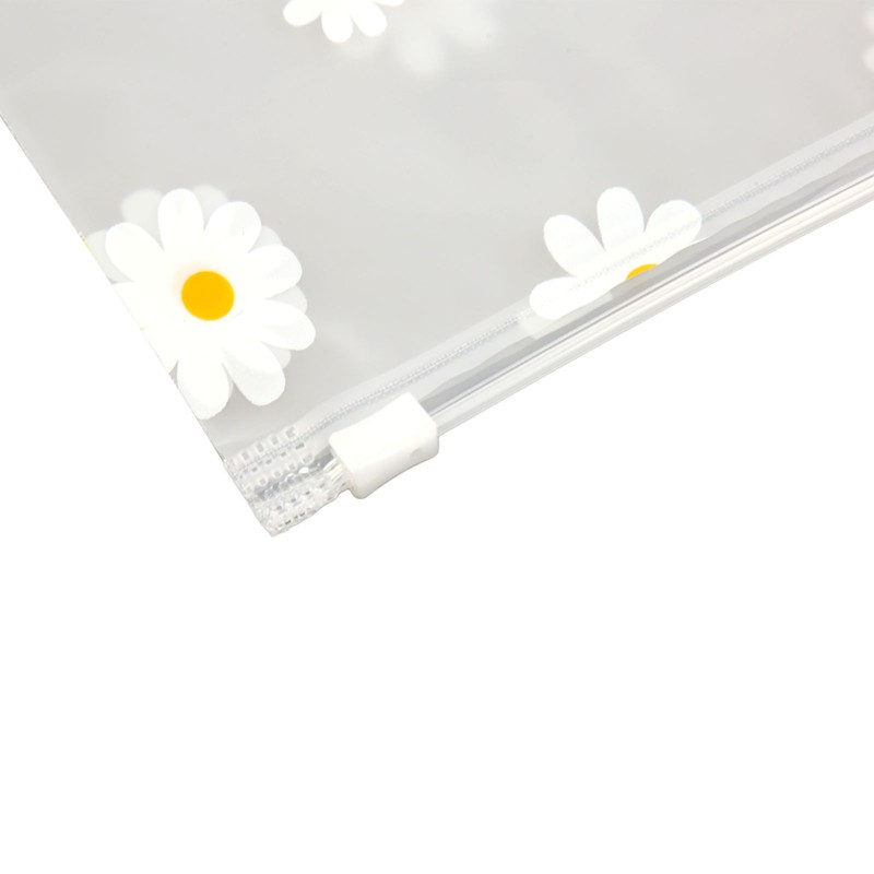 30PCS Frosted Slide Zip Plastic Bags Daisy Pattern Reusable Lightweight