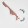 Round Eyelash Application Tweezers Rose Gold 3ea