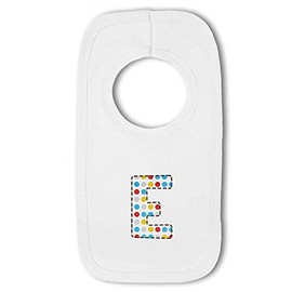 Blue Dotty Alphabet Letter E - Baby Pullover Bib