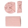 3pcs Receiving Blanket Headband Set Cotton Polyester Wheat Texture Pure