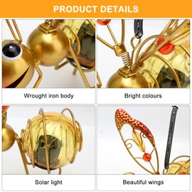 TNSLAND Bee Solar Lights for Outdoor Hanging, Solar Lanterns, Outdoor Weatherproof, Bee Garden Decoration Fairy Lights, Balcony Solar Lights, Garden Decoration Outdoor, Animals Solar Light Decoration