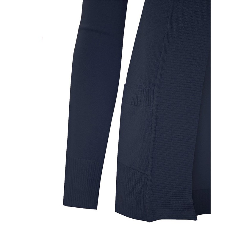 Cielo Women's Solid Basic Open Front Pockets Knit Sweater Cardigan