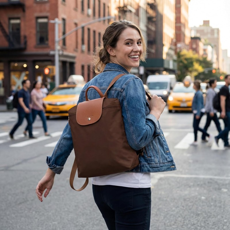 Mochila Impermeable Mujer Backpack Clásica Nylon Ligero Uso Diario Trabajo