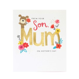 UK Greetings Mother's Day Card from Son With Envelope - Funny Design,White