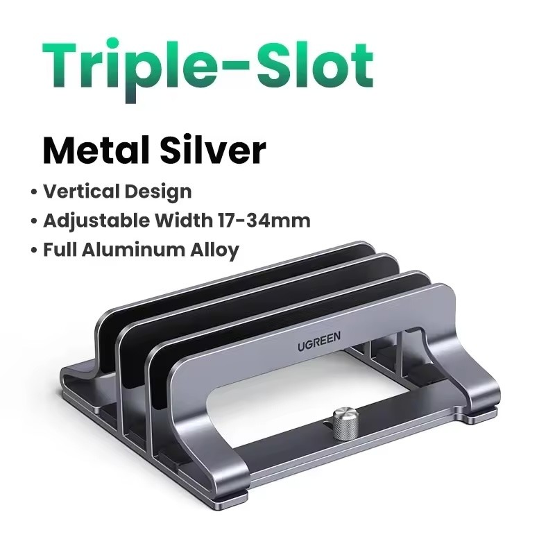 UGREEN Vertical Laptop Stand Aluminum Alloy Adjustable Holder for Desk