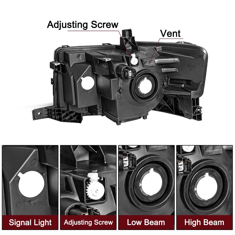 JSBOYAT Headlight for 2009 2010 2011 2012 Ford Flex SE