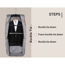 MATEIN Suit Carry On Garment Bag for Travel, Suit Bag with Detachable Adjustable Shoulder Strap, Waterproof Foldable Garment Luggage for Men Women, Large Compartment for Carrying Clothes, Black Stripe