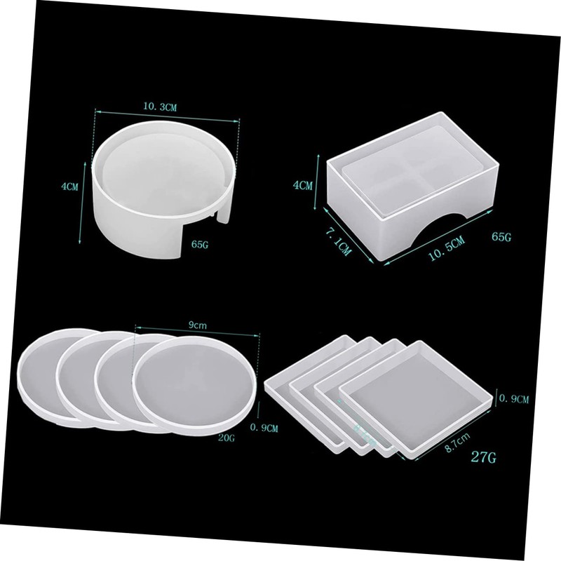 TEHAUX 1 Set Coaster Mold for Epoxy Resin Flexible and