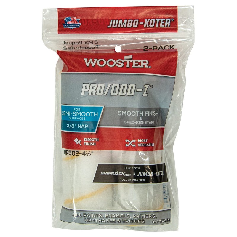 Wooster Brush RR302-4 1/2 RR302-4-1/2 Jumbo-Koter Pro/Doo-Z Roller 3/8-Inch Nap,