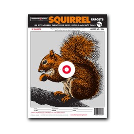 Thompson Target Life Size Squirrel 9x12 Inch Premium Paper Hunting Shooting Targets for Range Training - Made in The USA (60 Pack)