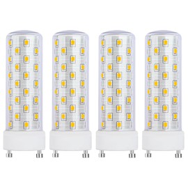 Makergroup GU24 LED Light Bulb 2700K-3000K Soft Warm White High Brightness for Bathroom Ceiling Fan 13W 18W 23W T2 Spiral CFL Light Replacement, 120V 10W 4pcs(Not dimmable)