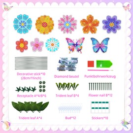 Alluring Craft Girls 5 6 7 8 9 10 Years, Diamond Painting Children's Craft Set, Diamond Painting Butterfly Sets, Toys from 5-12 Years Girls, Creative Gifts for Girls 8-12 No Vase
