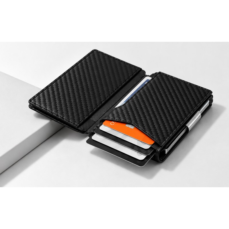 Carbon Fiber RFID Blocking Wallet for Men Slim Minimalist Card