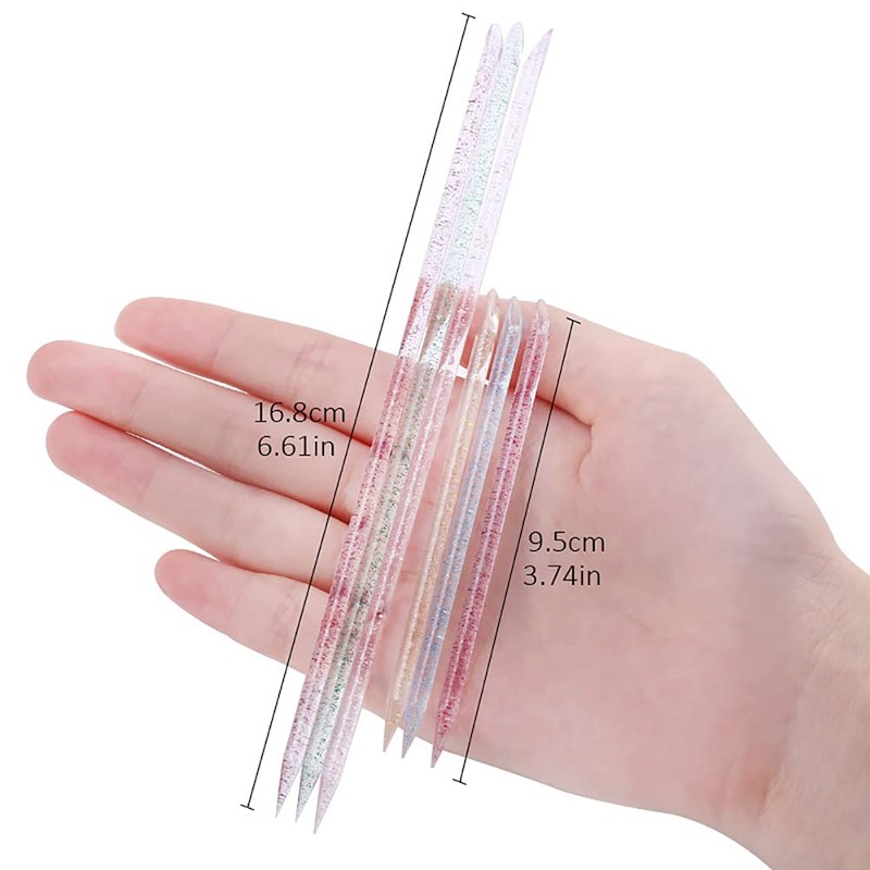 JIHUOO 100 Pieces Acrylic Cuticle Sticks Spatula Pusher Cuticle Peeler