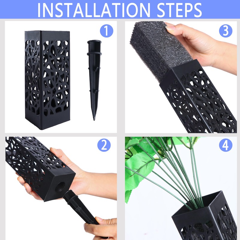 Cemetery Vases with Spikes and Foam - Cemetery Flower Holders