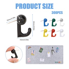 300PCS Push Pins for Wall, Decorative Push Pins for Bulletin Board, Transparent, Suitable for Photo Wall, Bulletin Board, Home Wall, Home Office, Reusable (50PCS*6Boxes)