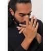 Kuzzoi 0605980624 Men's Silver Ring with Compass Wind Rose Symbol