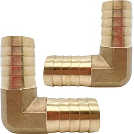 2PCS 3/4" x 3/4" Brass Hose Barb 90 Degree L-Shaped Elbow by CX WONDERLAND