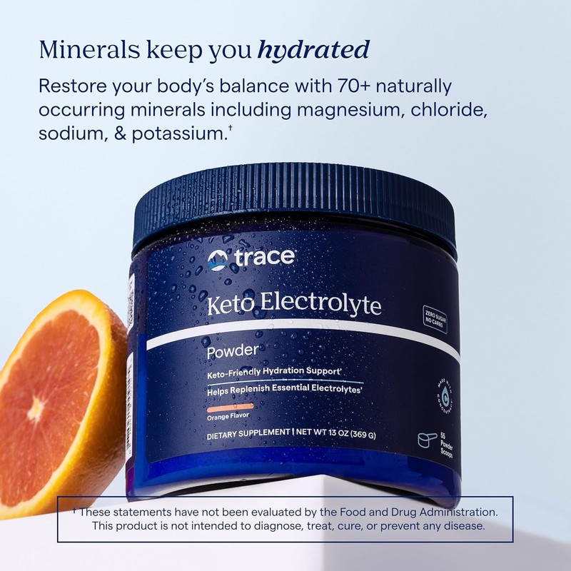 Trace Minerals Keto electrolitos cetogénicos en polvo, Naranja, 369 g